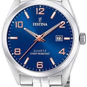 Festina Classic Herrklocka F20437-7 Blå/Stål Ø40 mm