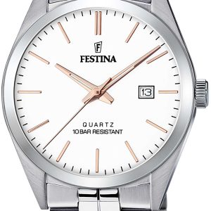 Festina Classic Herrklocka F20437-A Vit/Stål Ø40 mm