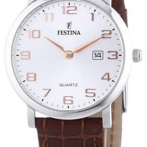 Festina Damklocka F16477-2 Dress Silverfärgad/Läder Ø31 mm