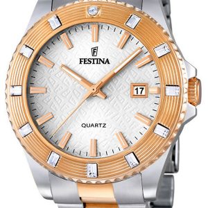 Festina Damklocka F16687-1 Dress Silverfärgad/Roséguldstonat stål