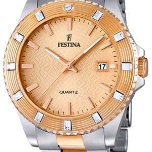 Festina Damklocka F16687-2 Roséguldstonad/Roséguldstonat stål Ø40