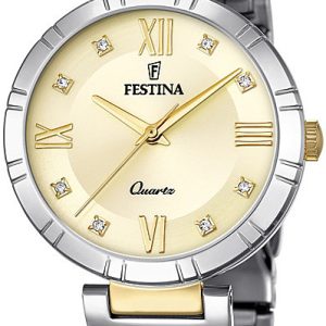 Festina Damklocka F16937-B Gulguldstonad/Gulguldtonat stål Ø33 mm