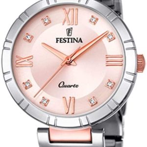 Festina Damklocka F16937-E Roséguldstonad/Roséguldstonat stål Ø33