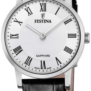 Festina Damklocka F20013-2 Swiss Made Vit/Läder Ø29.3 mm