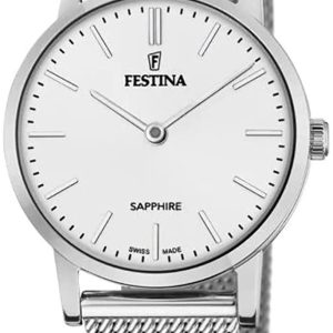 Festina Damklocka F20015-1 Swiss Made Vit/Stål Ø29 mm