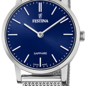 Festina Damklocka F20015-2 Swiss Made Blå/Stål Ø29.3 mm