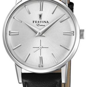 Festina Damklocka F20254-1 Silverfärgad/Läder Ø29 mm