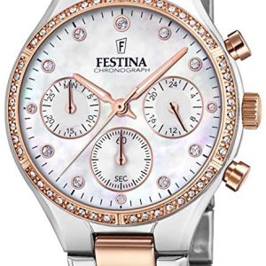 Festina Damklocka F20403-1 Vit/Roséguldstonat stål Ø36 mm