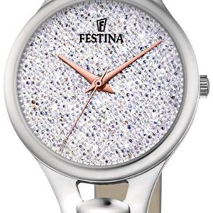 Festina Damklocka F20407-1 Mademoiselle Kristallinfattad/Läder Ø30