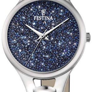 Festina Damklocka F20407-2 Mademoiselle Kristallinfattad/Läder Ø30