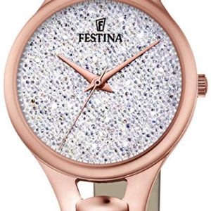 Festina Damklocka F20408-1 Mademoiselle Kristallinfattad/Läder Ø30