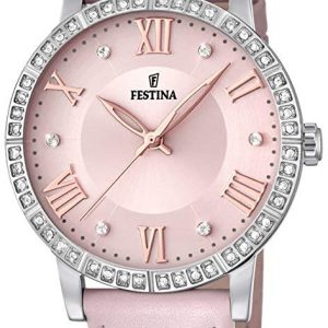 Festina Damklocka F20412-2 Roséguldstonad/Läder Ø37 mm