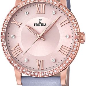 Festina Damklocka F20414-1 Roséguldstonad/Läder Ø37 mm