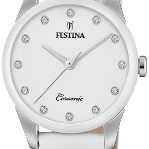 Festina Damklocka F20473-1 Ceramic Vit/Läder Ø35 mm