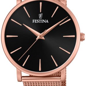 Festina Damklocka F20477-2 Svart/Roséguldstonat stål Ø38 mm