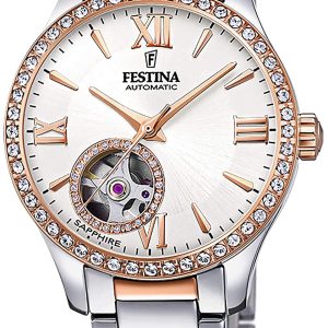 Festina Damklocka F20487-1 Silverfärgad/Roséguldstonat stål Ø34 mm