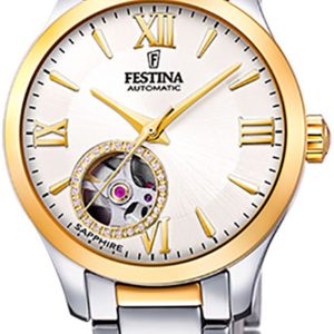 Festina Damklocka F20489-1 Silverfärgad/Gulguldtonat stål Ø34 mm