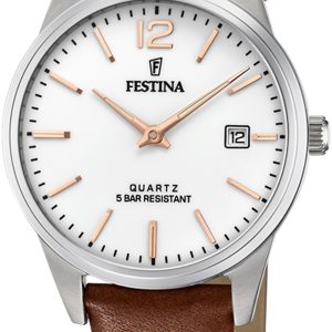 Festina Damklocka F20510-6 Classic Vit/Läder Ø30.8 mm