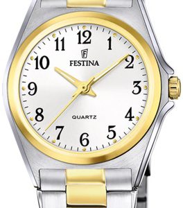 Festina Damklocka F20556-1 Classic Vit/Gulguldtonat stål Ø31 mm