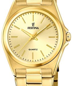 Festina Damklocka F20557-3 Classic Gulguldstonad/Gulguldtonat stål