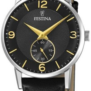 Festina Damklocka F20570-4 Retro Svart/Läder Ø29 mm