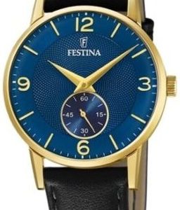 Festina Damklocka F20571-3 Retro Blå/Läder Ø29 mm