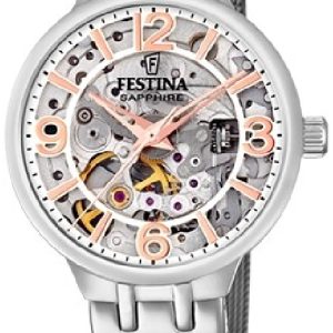 Festina Damklocka F20579-1 Mademoiselle Skelettskuren/Stål Ø32.5 mm