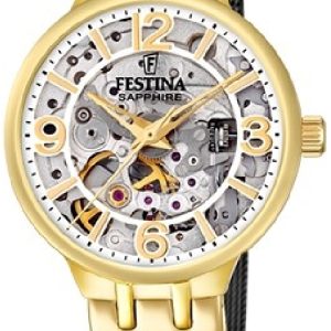 Festina Damklocka F20580-2 Skelettskuren/Stål Ø32.5 mm