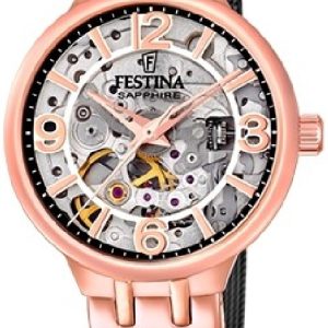 Festina Damklocka F20581-3 Mademoiselle Skelettskuren/Stål Ø32.5 mm