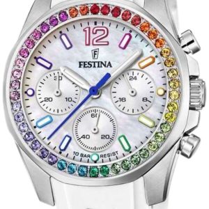 Festina Damklocka F20610-2 Boyfriend Vit/Gummi Ø38.1 mm