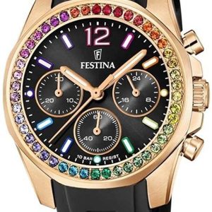 Festina Damklocka F20611-3 Boyfriend Svart/Gummi Ø38.1 mm