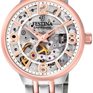 Festina Damklocka F20615-1 Skelettskuren/Roséguldstonat stål Ø32.5