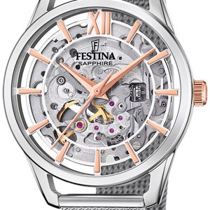 Festina Damklocka F20627-1 Classic Skelettskuren/Stål Ø35.5 mm