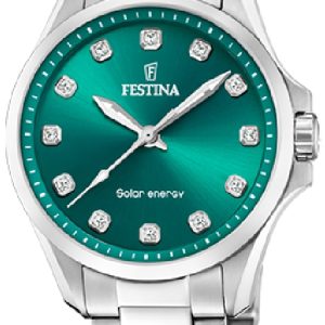 Festina Damklocka F20654-3 Petite Grön/Stål Ø35 mm