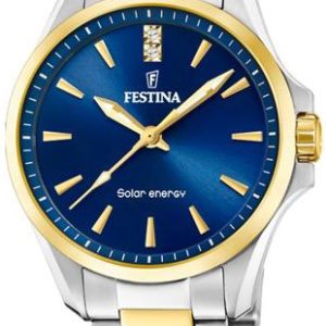 Festina Damklocka F20655-4 Petite Blå/Gulguldtonat stål Ø34 mm