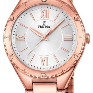 Festina Dress Damklocka F16922-1 Silverfärgad/Roséguldstonat stål