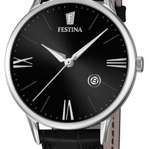 Festina Dress Herrklocka F16824-4 Svart/Läder Ø41 mm