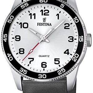 Festina F16906-A Junior Silverfärgad/Läder Ø34 mm