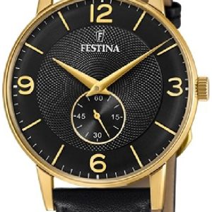 Festina F20567-4 Retro Svart/Läder Ø36 mm