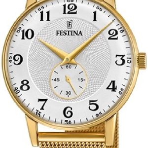 Festina F20569-1 Retro Silverfärgad/Gulguldtonat stål Ø36 mm