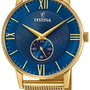 Festina F20569-3 Retro Blå/Gulguldtonat stål Ø36 mm