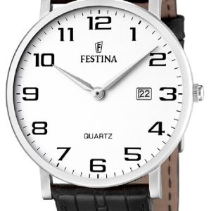 Festina Herrklocka F16476-1 Vit/Läder Ø40 mm