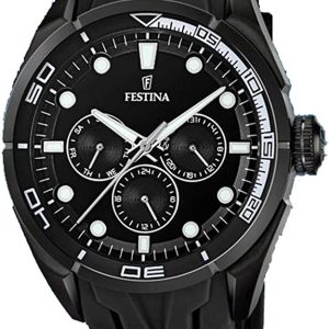 Festina Herrklocka F16610-7 Multifunction Svart/Gummi Ø44 mm