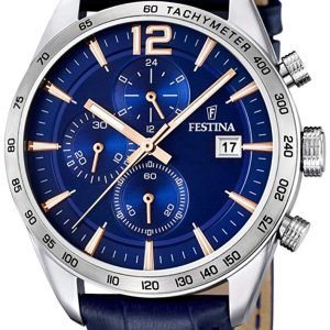 Festina Herrklocka F16760-5 Blå/Läder Ø43.5 mm