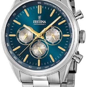 Festina Herrklocka F16820-C Timeless Blå/Stål Ø44 mm