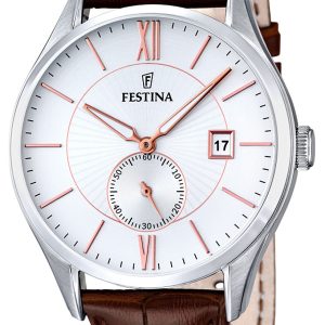 Festina Herrklocka F16872-2 Dress Silverfärgad/Läder Ø42 mm