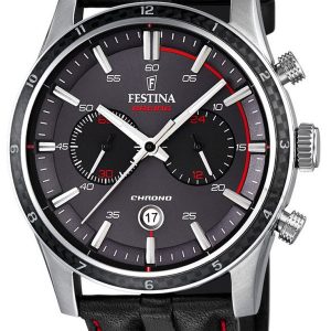 Festina Herrklocka F16874-3 Sport Grå/Läder Ø44 mm