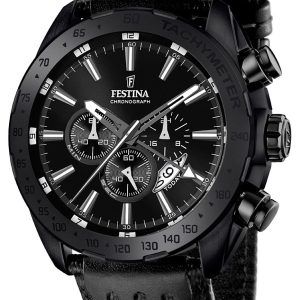 Festina Herrklocka F16902-1 Sport Svart/Läder Ø44 mm