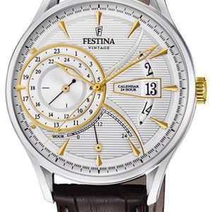 Festina Herrklocka F16985-2 Silverfärgad/Läder Ø41 mm