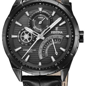 Festina Herrklocka F16989-1 Svart/Läder Ø42 mm